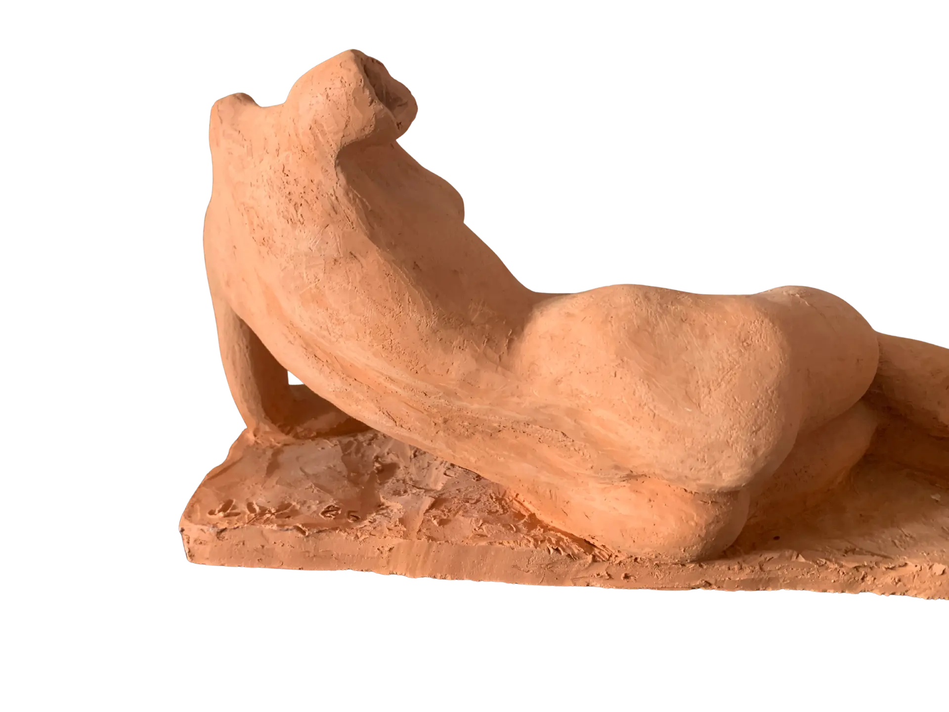 dos sculpture femme allongee